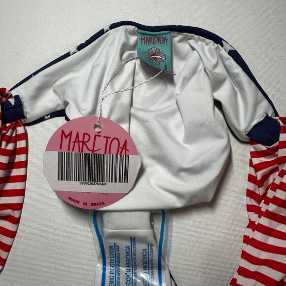 Maretoa Bikini Bottom XL Swim American Flag Stars Brazilian Classic Side Scrunch - Picture 7 of 8